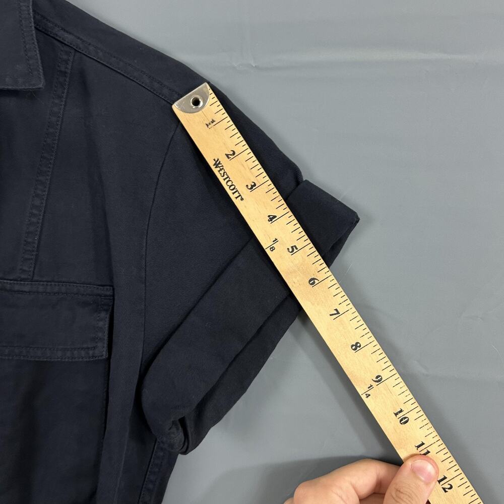 ALC Jumpsuit 6 Rivington Belted Twill Utility Wide Leg Cotton Blue Casual - Picture 11 of 16